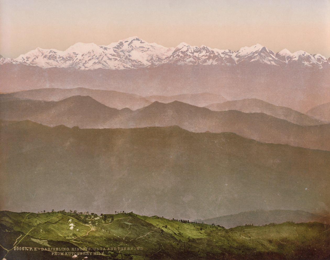大吉岭金钦贡嘎和库切里山的雪景 作者 Photoglob Co.（苏黎世，活跃于 1890 年至 1910 年）