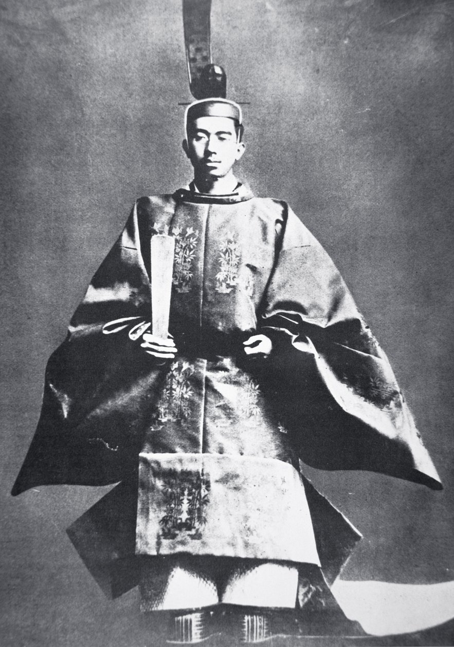 日本天皇裕仁在其登基仪式上 作者 摄影师 日本人