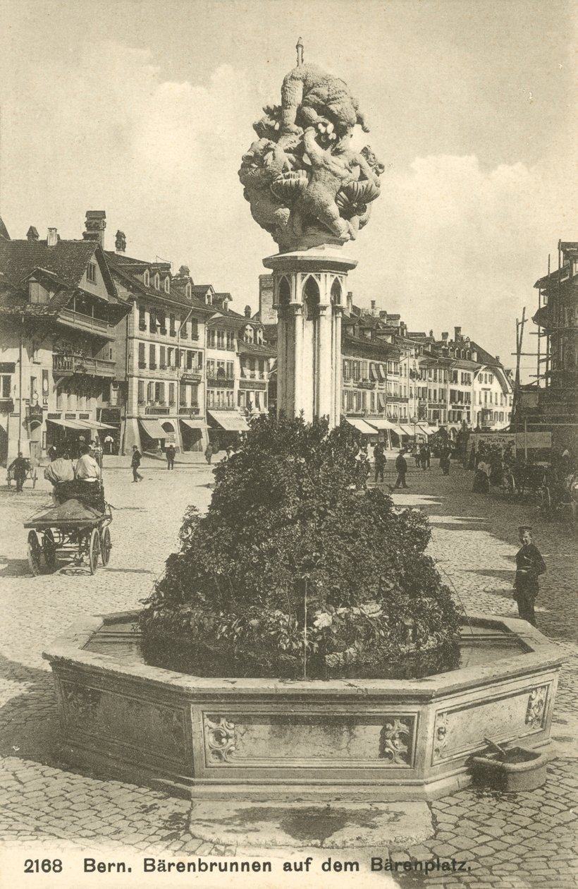 瑞士伯尔尼，Barenbrunnen Auf Dem Barenplatz（黑白照片） 作者 摄影师 瑞士人