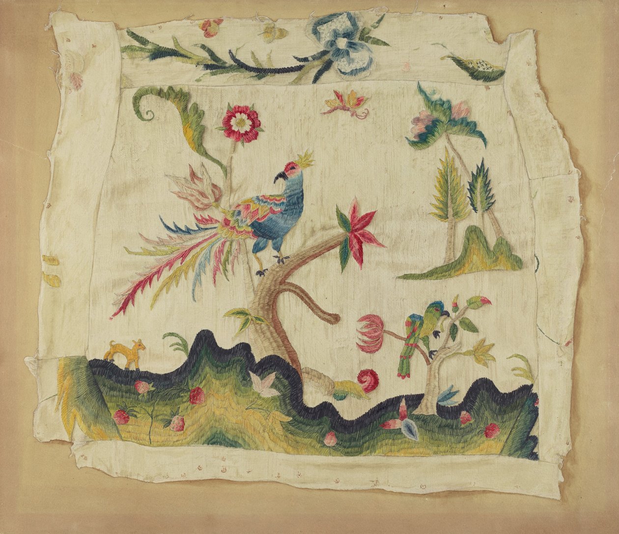 圆珠笔刺绣的椅座，约1936年。 作者 菲利斯·多尔