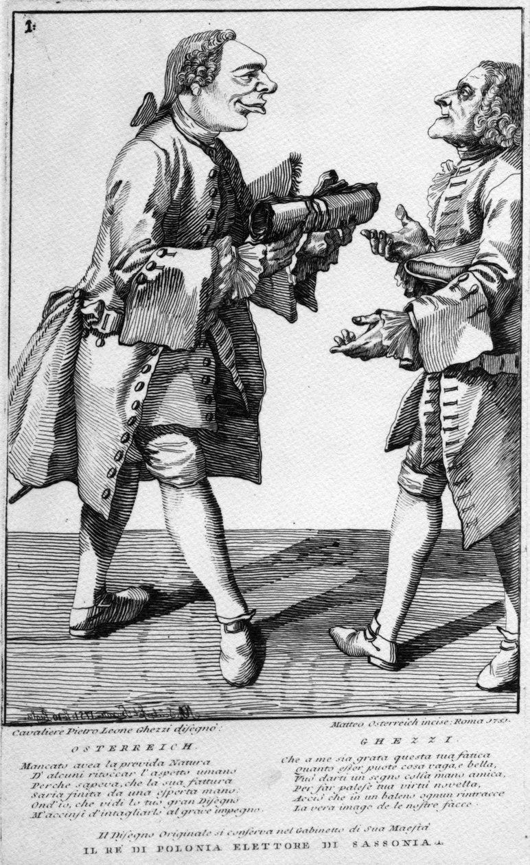 奥地利和Cavaliere Ghezzi，由Matthias Oesterreich制作，1751年 作者 皮埃尔·利昂·盖兹