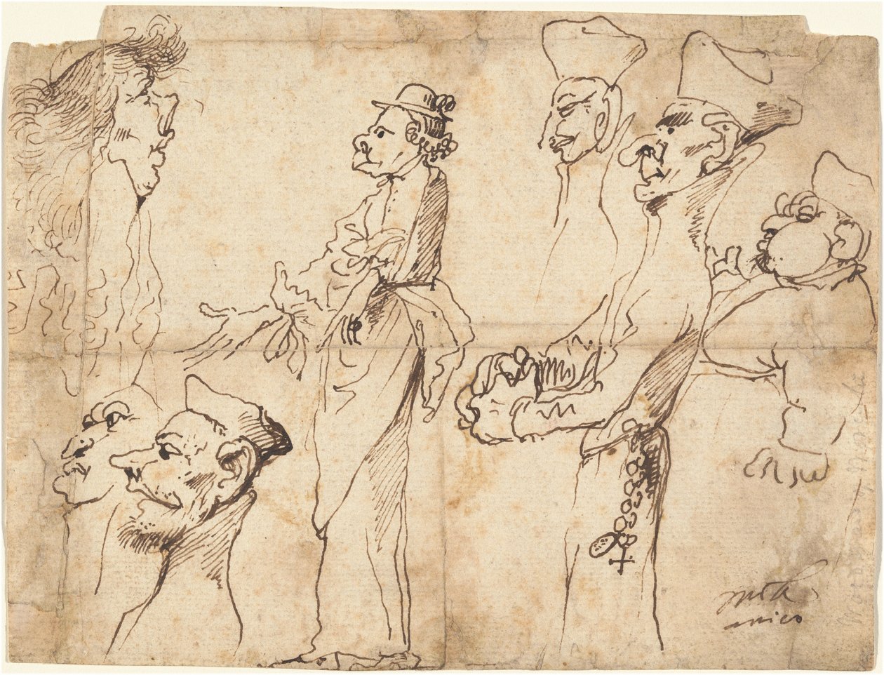 教士和牧师的讽刺画 作者 码头弗朗切斯科莫拉