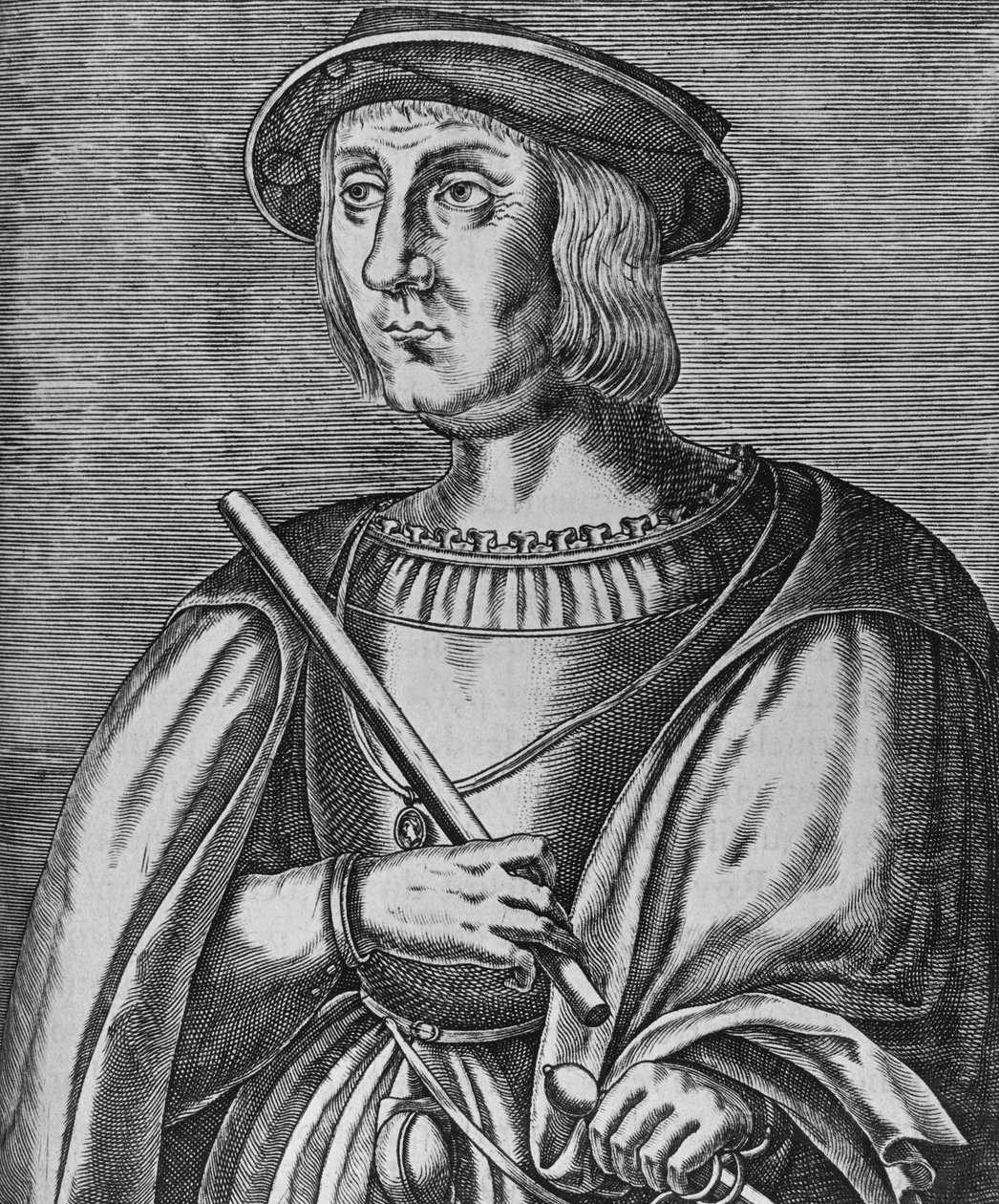 Jacques II de Chabannes de La Palice（约1470-1525）的肖像，法国军官，La Palice、Pacy、Chauverothe、Bort-le-Comte和Heron的领主，雕版画 作者 布莱斯·尼古拉斯·勒苏尔