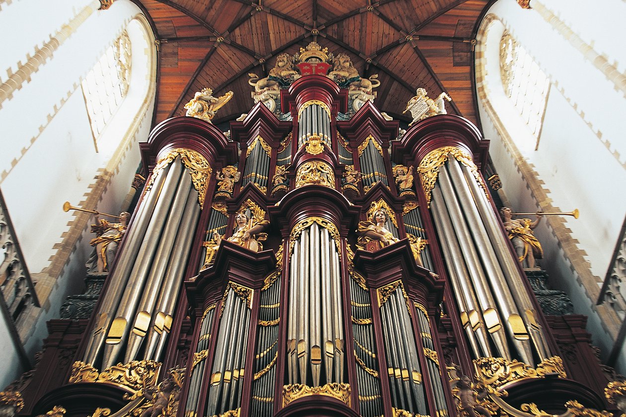 荷兰哈勒姆的圣巴沃克教堂（Grote Kerk）的管风琴，由克里斯蒂安-穆勒（1690-1763）建造。 作者 布莱斯·尼古拉斯·勒苏尔