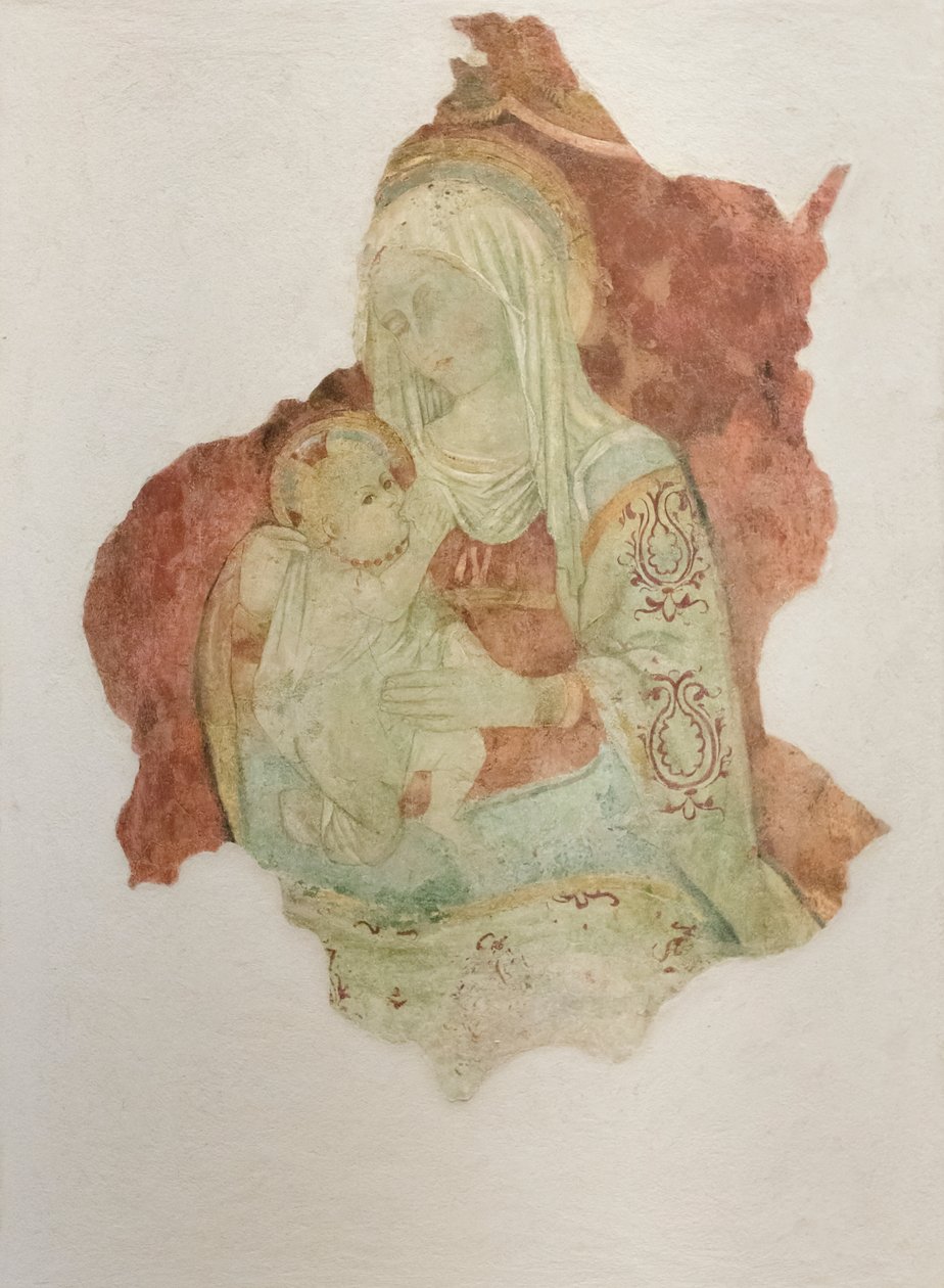 母亲哺育孩子，约 1476 年（壁画转画布） 作者 帕尔马达费尔莫码头