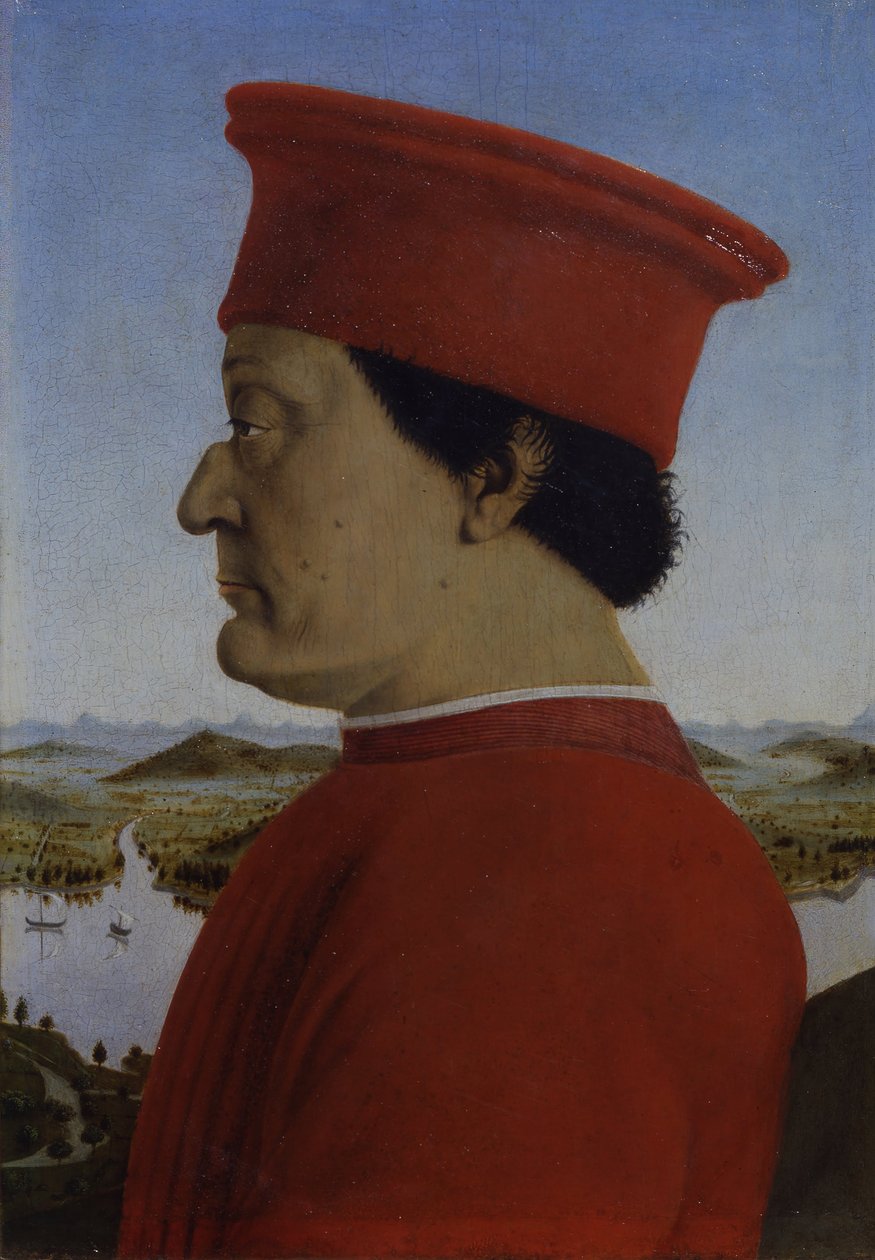 乌尔比诺公爵Federico da Montefeltro和Battista Sforza公爵的肖像 作者 皮耶罗·德拉·弗朗西斯卡