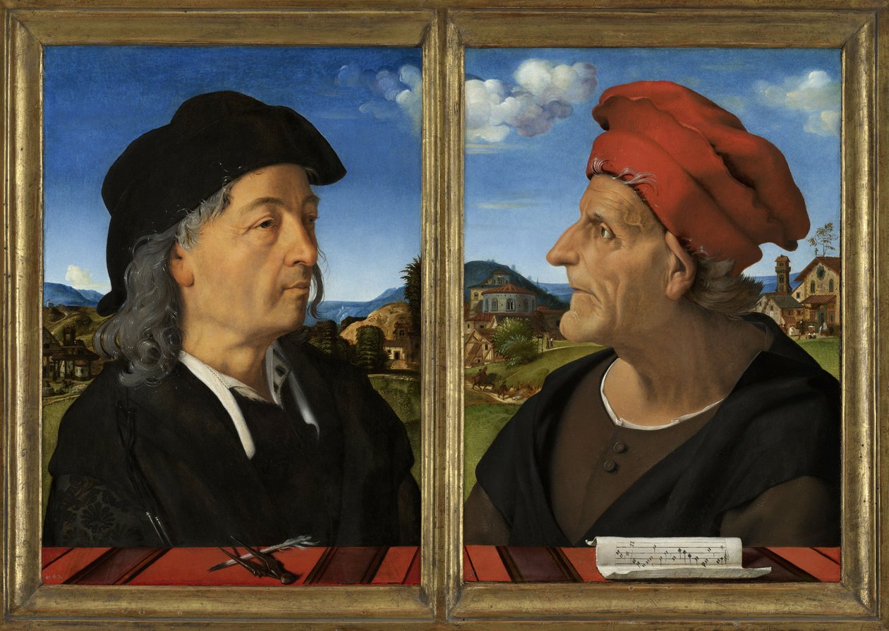来自Sangallo的Giuliano和Francesco Giamberti的肖像，1482-5 作者 皮耶罗迪科西莫