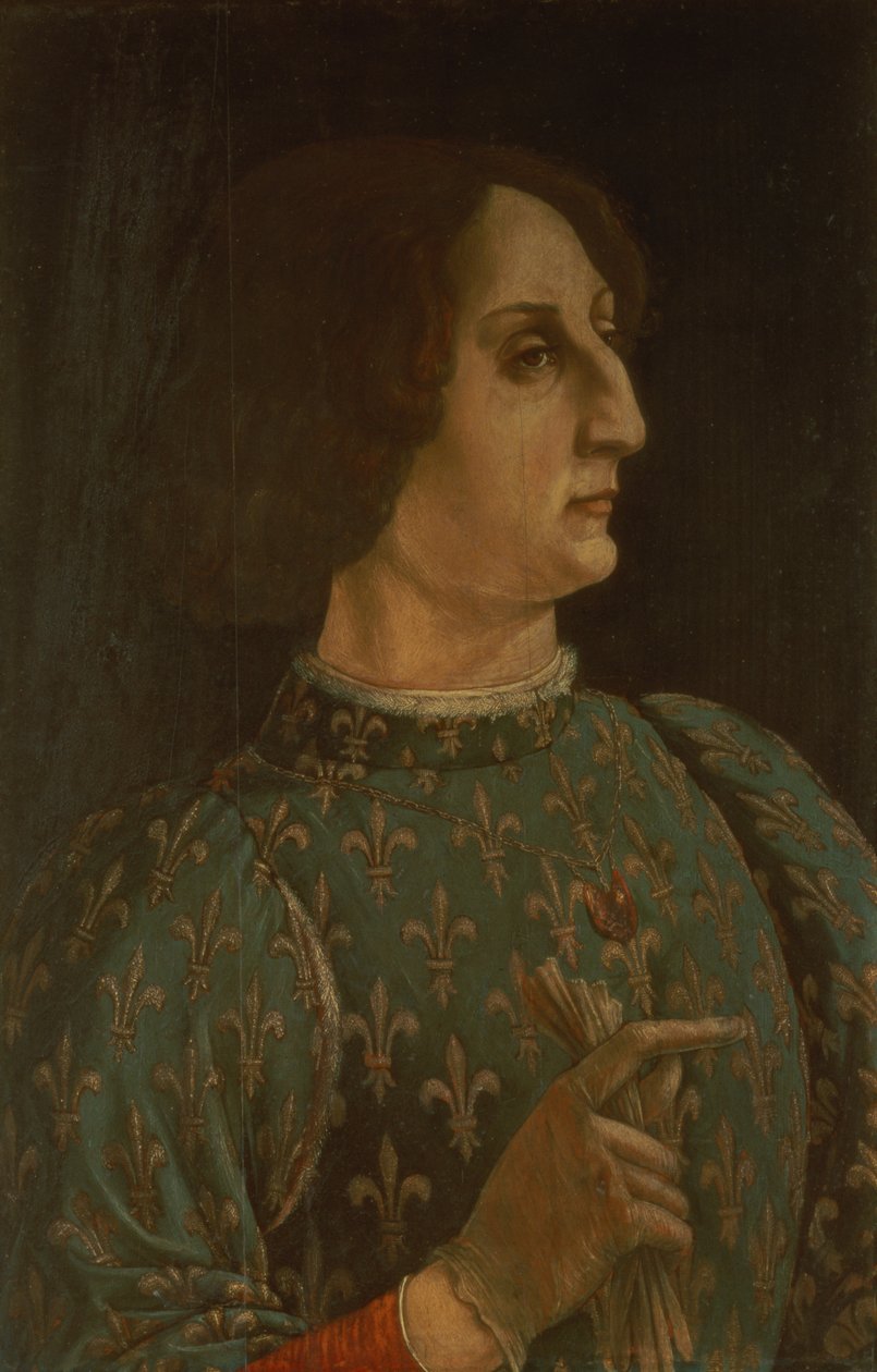 Galeazzo Mario Sforza肖像（1444-76）c.1471（面板上的蛋彩画）（另请参阅168788） 作者 皮耶罗·德尔·波拉约洛