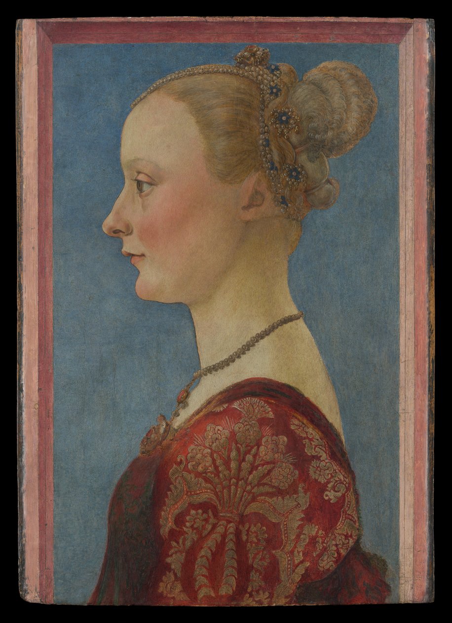 一个女人的肖像，c.1480（木头上的蛋彩画） 作者 皮耶罗·德尔·波莱约洛