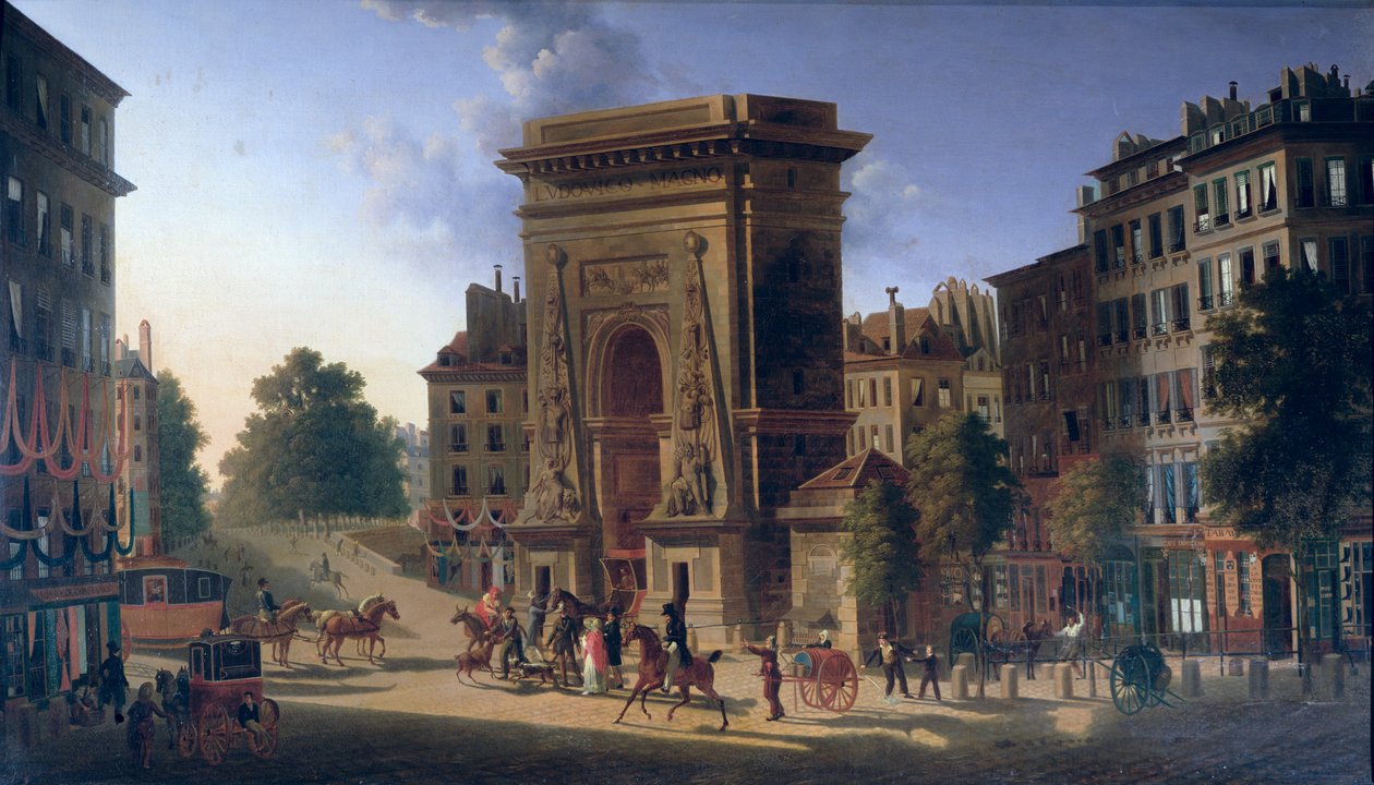 Porte St. Denis和Boulevard de Bonne Nouvelle的景色 作者 皮埃尔·亚历山大·保罗·圣马丁