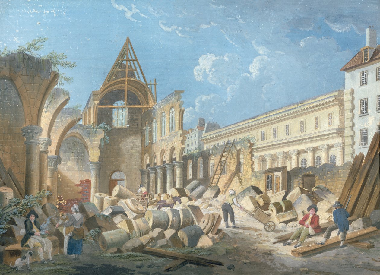 拆除Cordeliers修道院，c.1802 作者 皮埃尔·安托万·德马奇
