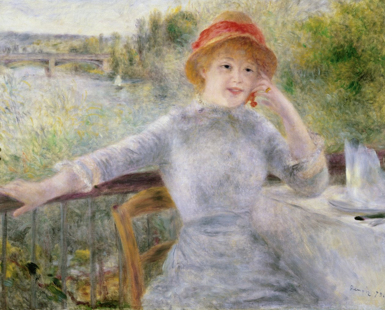 Alphonsine Fournaise（1845-1937），位于Grenouillere，1879年 作者 皮埃尔·奥古斯特·雷诺阿