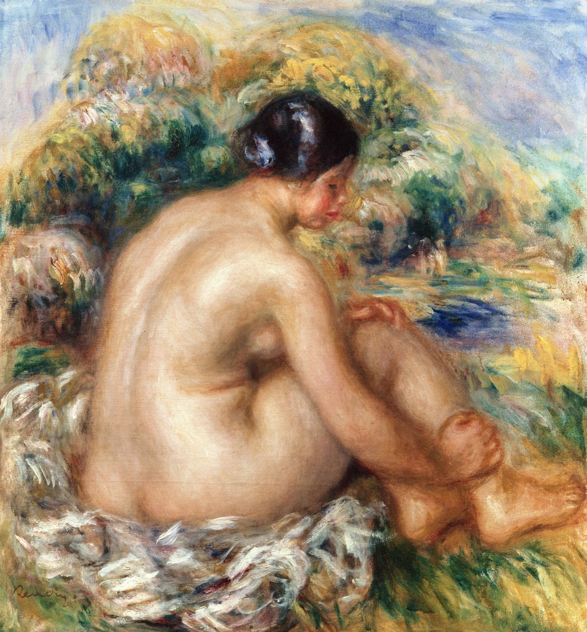 Bather，1915 作者 皮埃尔·奥古斯特·雷诺阿