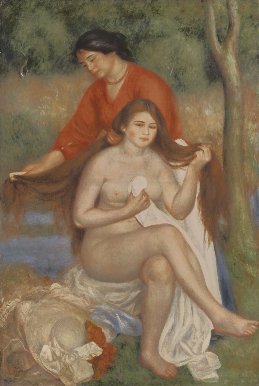 Bather and Maid，c.1900 作者 皮埃尔·奥古斯特·雷诺阿
