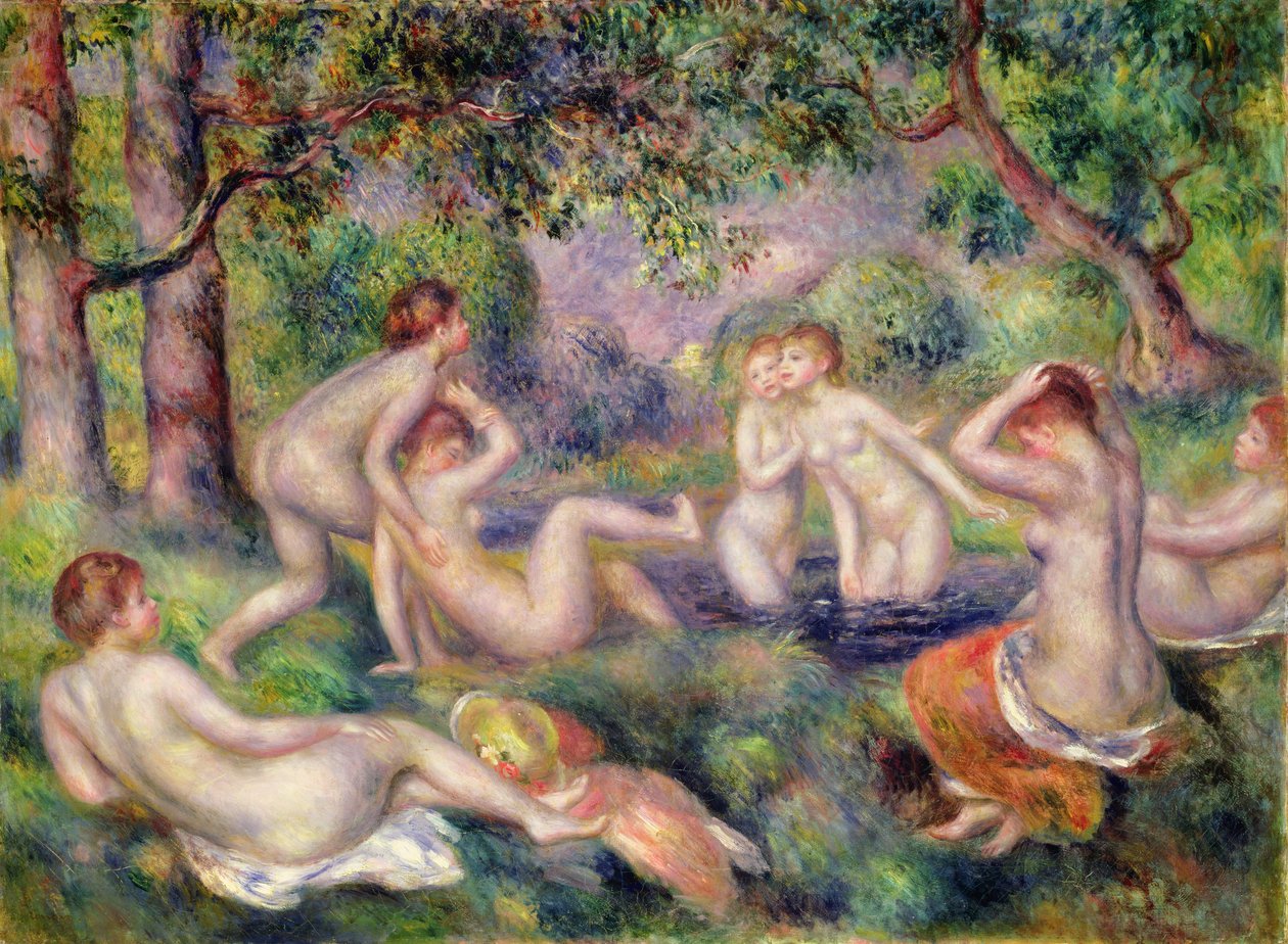 森林中的沐浴者，c.1897 作者 皮埃尔·奥古斯特·雷诺阿