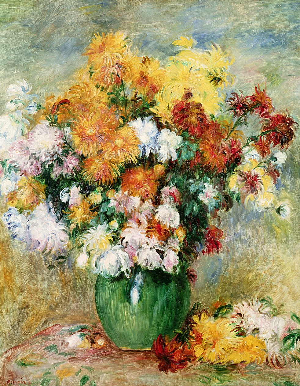 菊花花束，c.1884 作者 皮埃尔·奥古斯特·雷诺阿