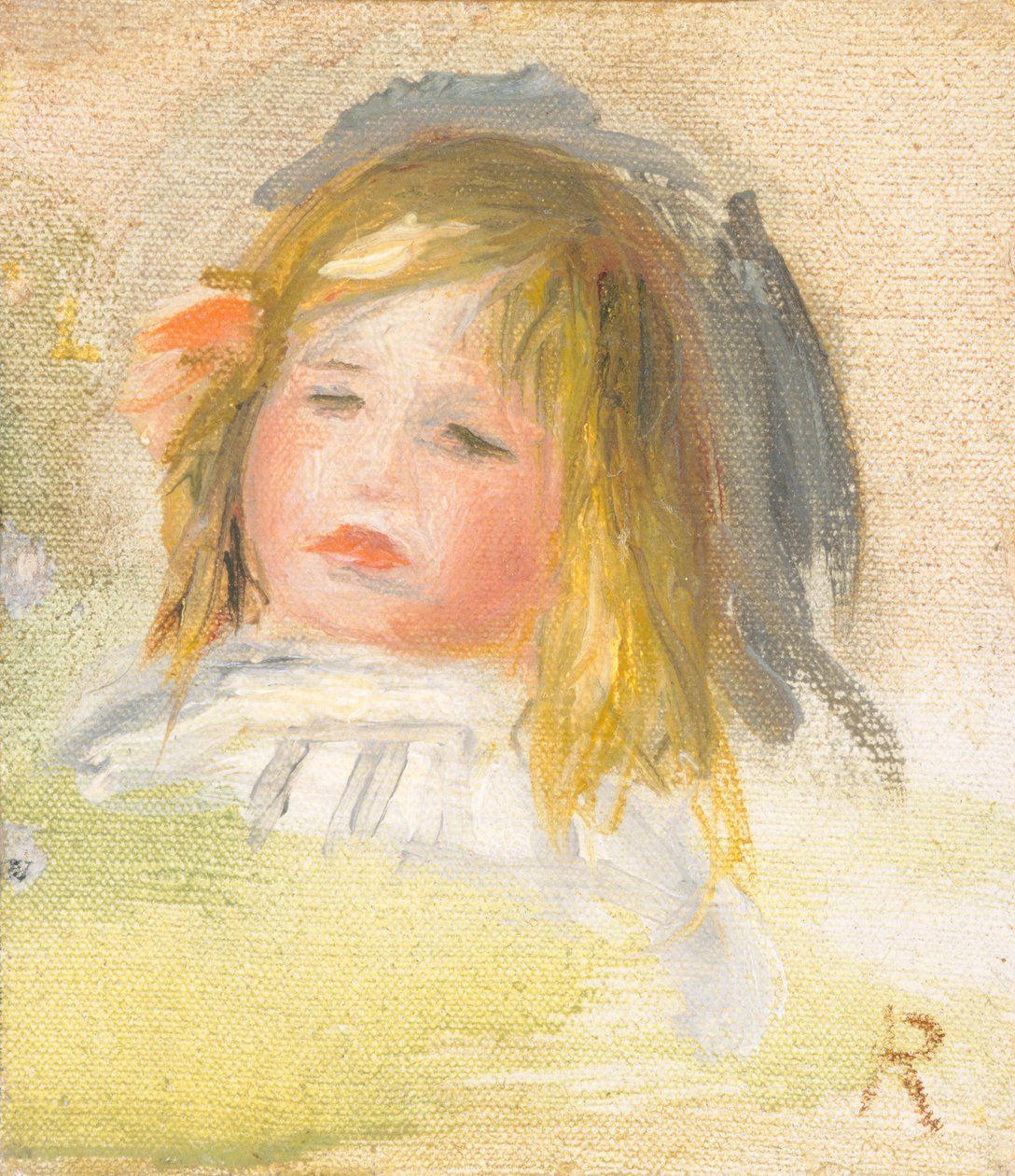 金发的孩子，1895-1900 作者 皮埃尔·奥古斯特·雷诺阿