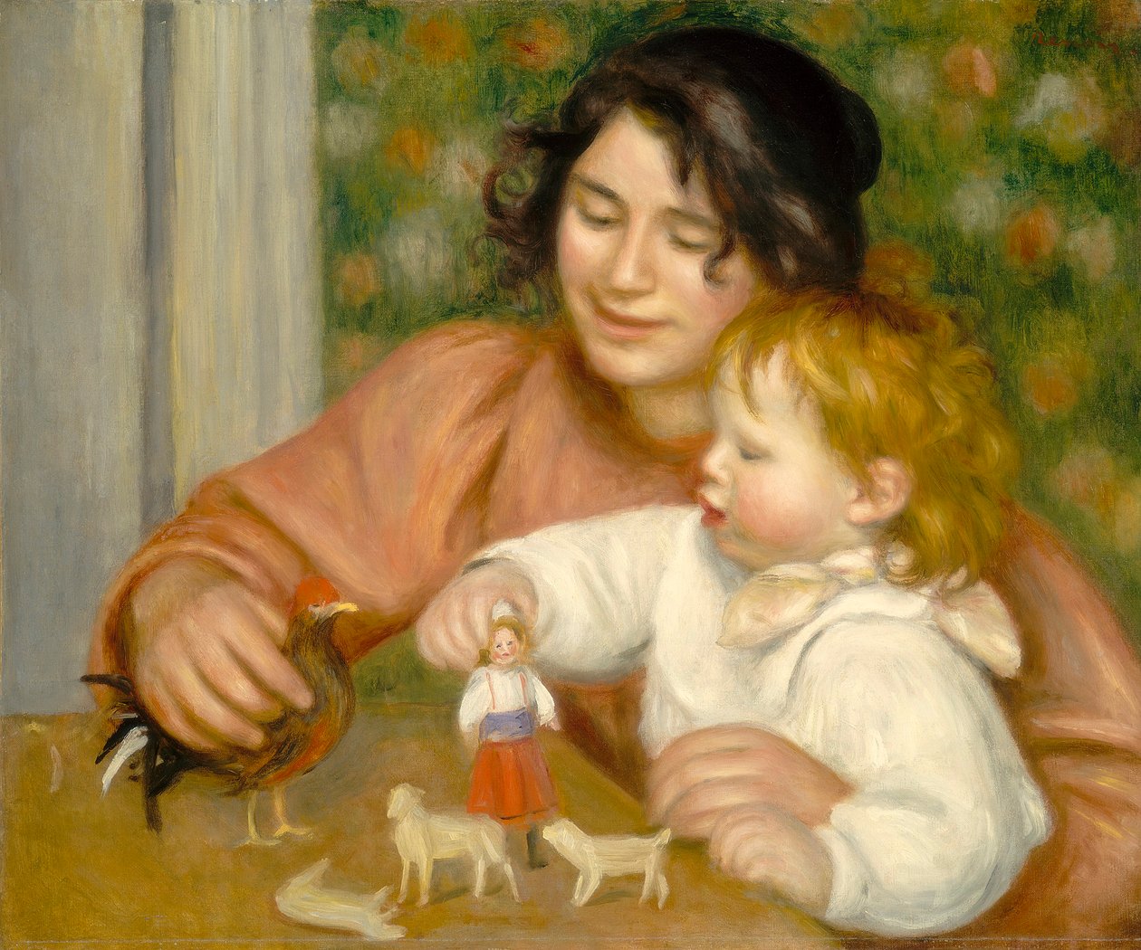 孩子与玩具，加布里埃尔和艺术家的儿子，让，1895年至1996年 作者 皮埃尔·奥古斯特·雷诺阿