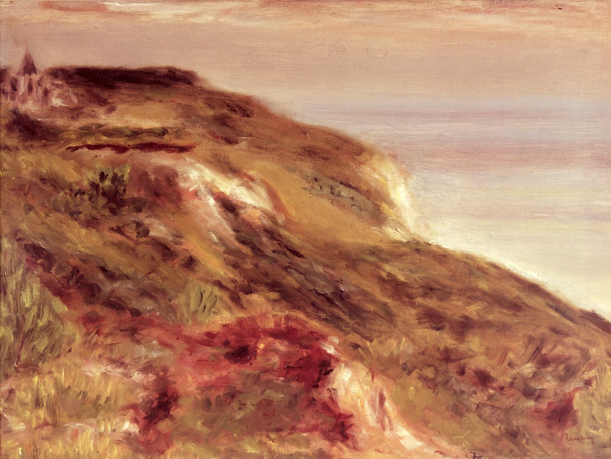 Clifftop的教会 作者 皮埃尔·奥古斯特·雷诺阿