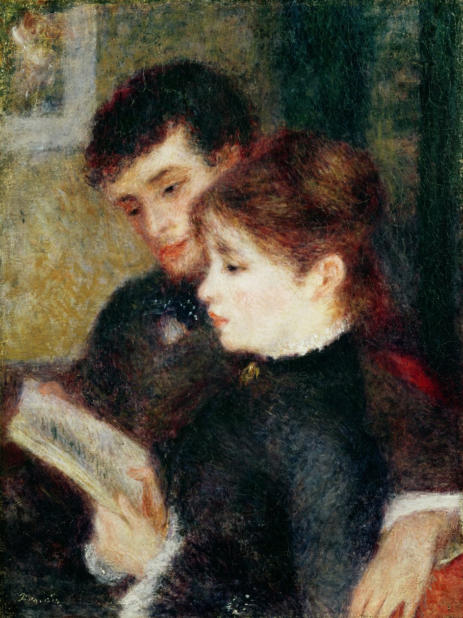 情侣阅读（Edmond Renoir和Marguerite Legrand） 作者 皮埃尔·奥古斯特·雷诺阿