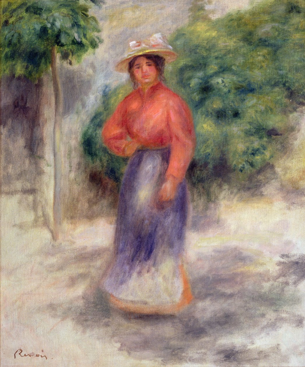 加布里埃尔在花园里，c.1905 作者 皮埃尔·奥古斯特·雷诺阿