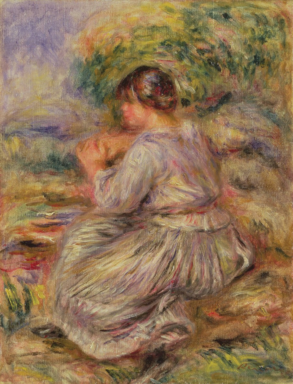 风景的女孩，c.1914 作者 皮埃尔·奥古斯特·雷诺阿