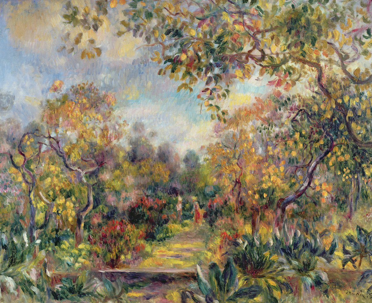 景观在Beaulieu，c.1893 作者 皮埃尔·奥古斯特·雷诺阿