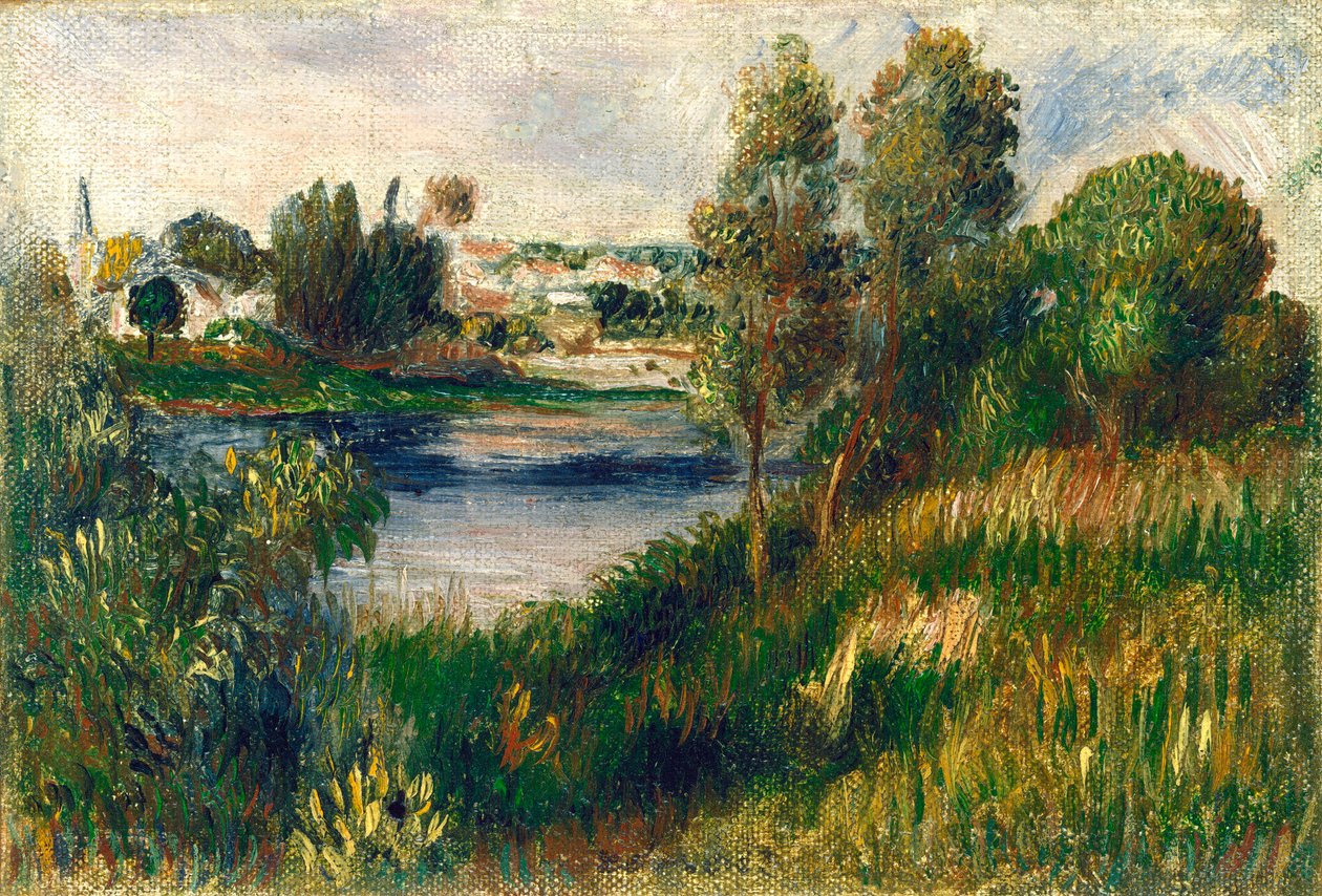 景观于Vétheuil，1890年 作者 皮埃尔·奥古斯特·雷诺阿