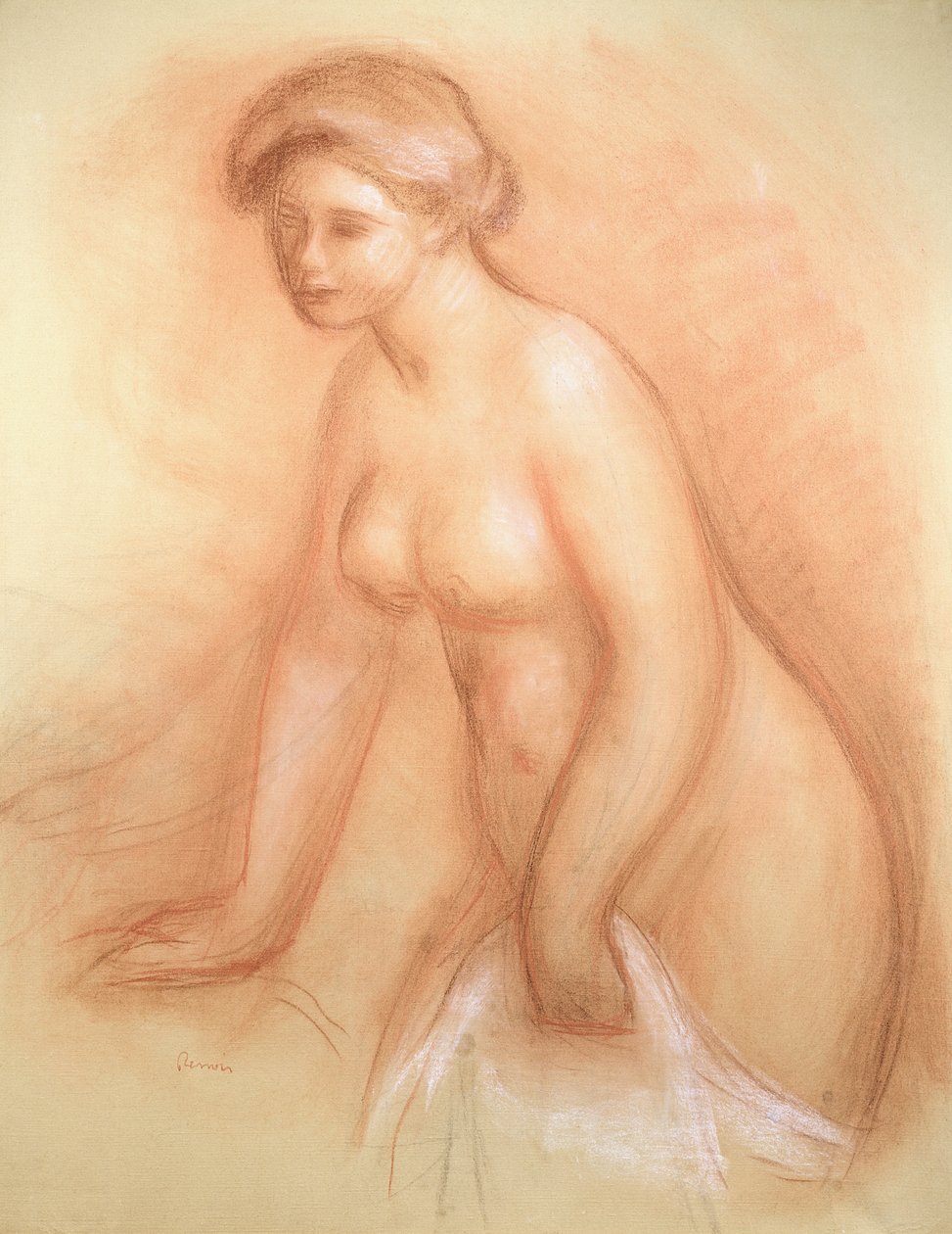 大洗礼，c.1885-86（白色血红的加强） 作者 皮埃尔·奥古斯特·雷诺阿