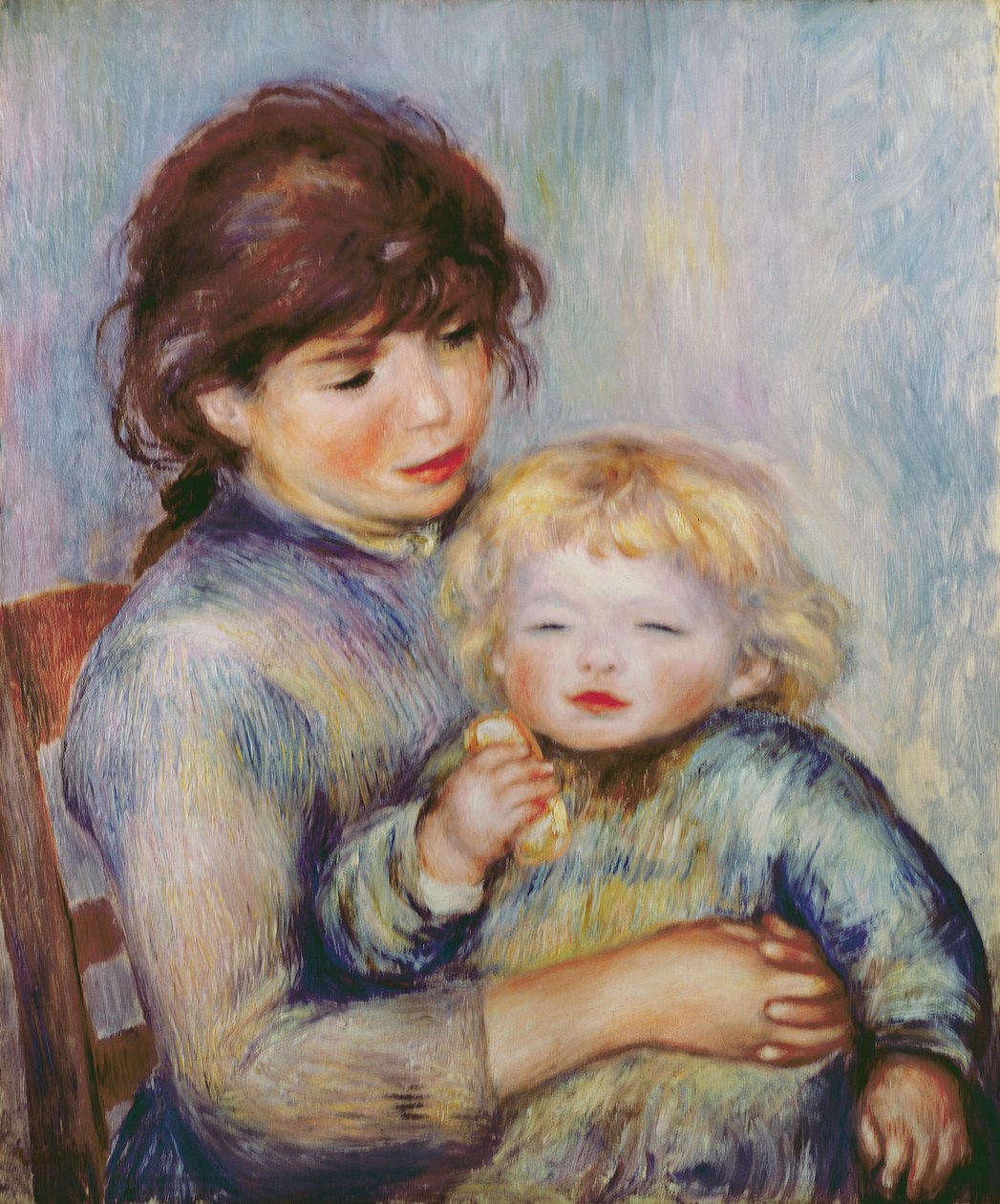 产妇，或带饼干的孩子，1887年 作者 皮埃尔·奥古斯特·雷诺阿