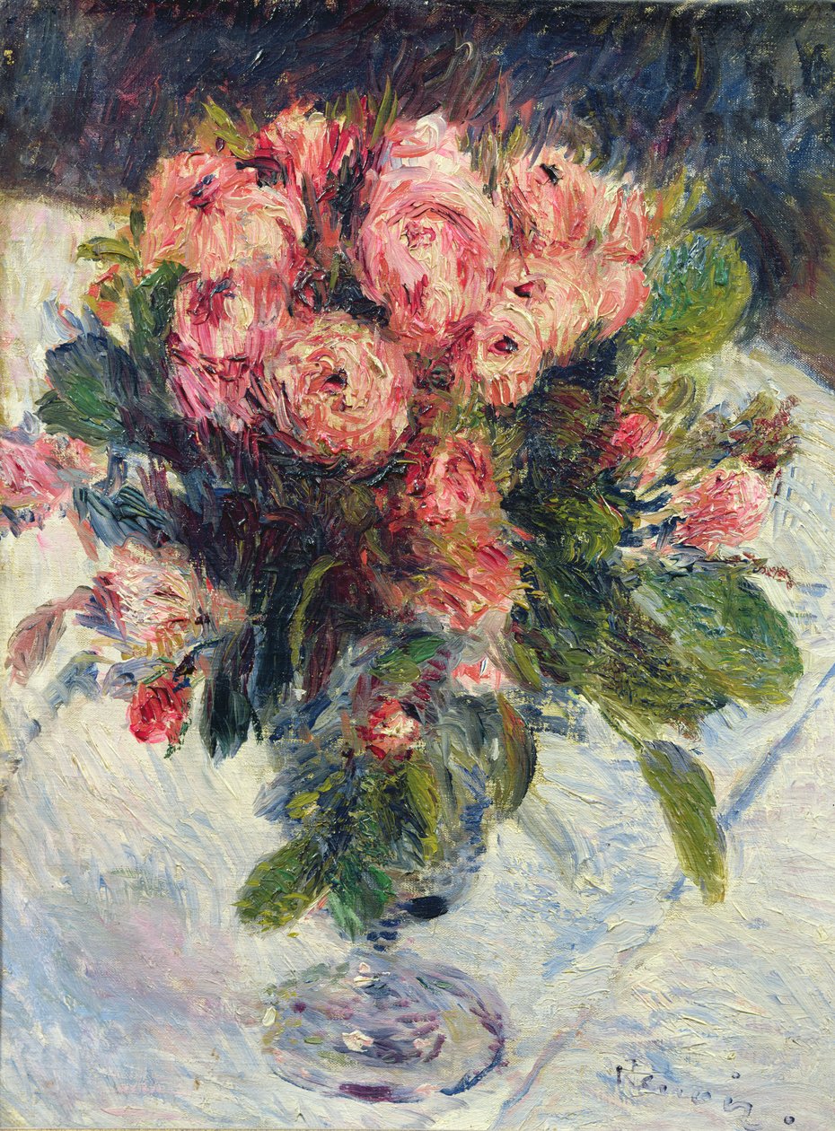 Moss-Roses，1890年 作者 皮埃尔·奥古斯特·雷诺阿