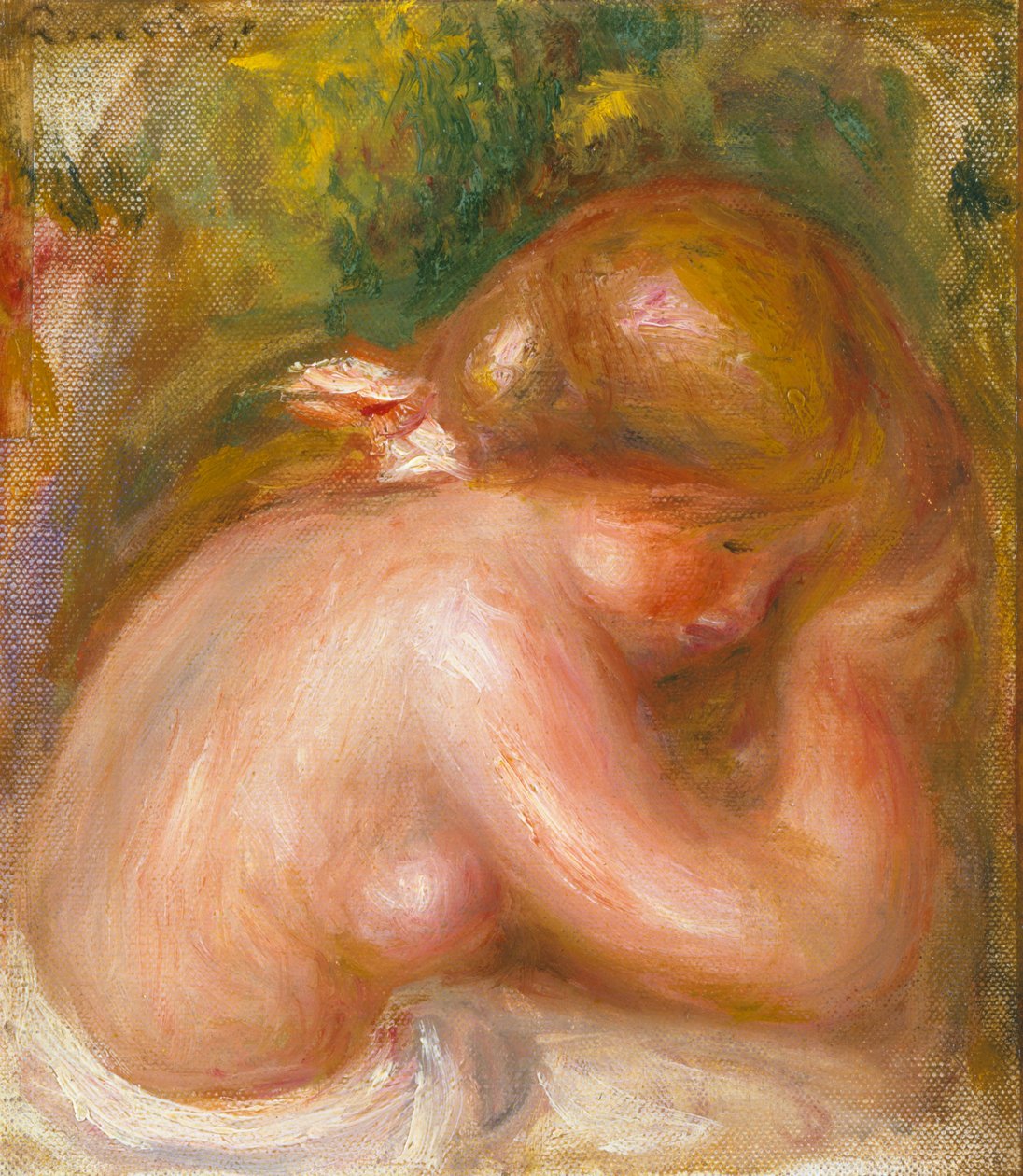 年轻女孩的裸体躯干（赤膊女孩）c.1910-12 作者 皮埃尔·奥古斯特·雷诺阿