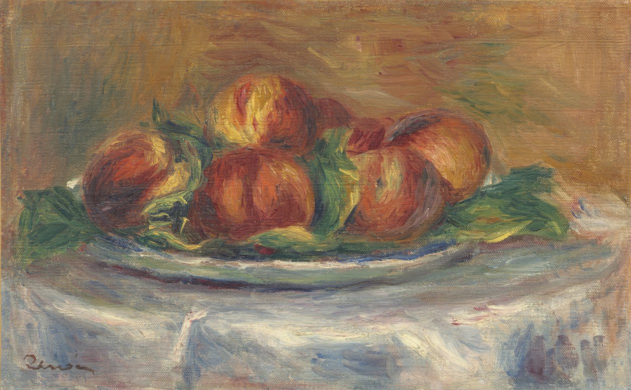 桃子在盘子上，1902-5 作者 皮埃尔·奥古斯特·雷诺阿
