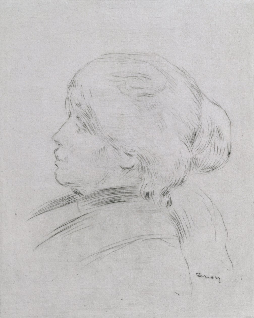 Berthe Morisot（1841-95）1892-3，酒吧的肖像。 1924年（干点） 作者 皮埃尔·奥古斯特·雷诺阿