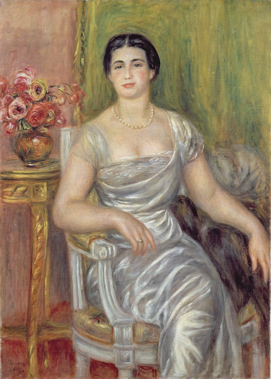 女诗人Alice Valliere-Merzbach的肖像，1913年 作者 皮埃尔·奥古斯特·雷诺阿