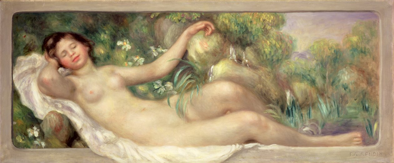 斜倚裸体（La Source）c.1895-97 作者 皮埃尔·奥古斯特·雷诺阿
