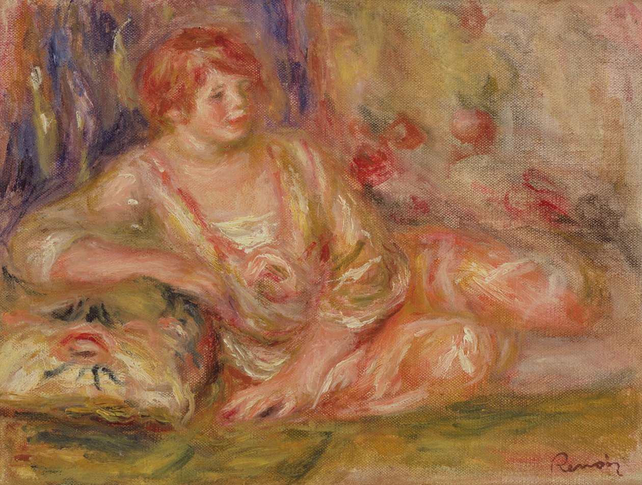 斜倚的Odalisque 作者 皮埃尔·奥古斯特·雷诺阿