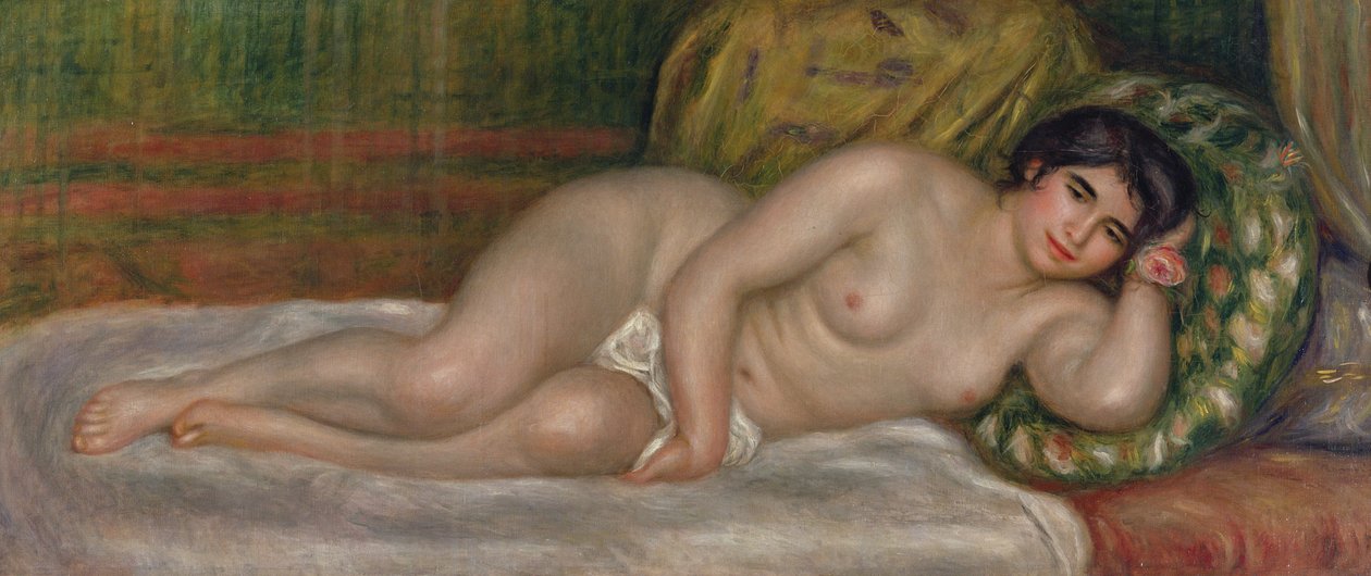 斜倚的女性裸体（加布里埃尔）1906-07 作者 皮埃尔·奥古斯特·雷诺阿