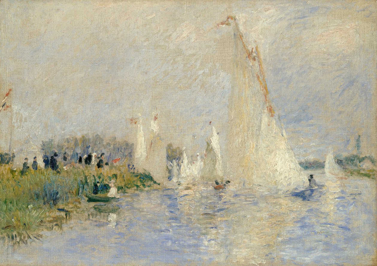 帆船赛于Argenteuil，1874年 作者 皮埃尔·奥古斯特·雷诺阿