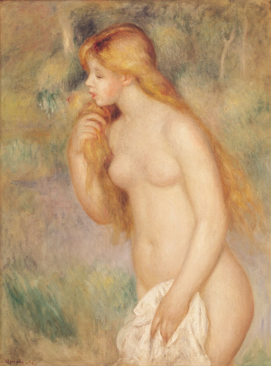 站在巴瑟，1896年 作者 皮埃尔·奥古斯特·雷诺阿