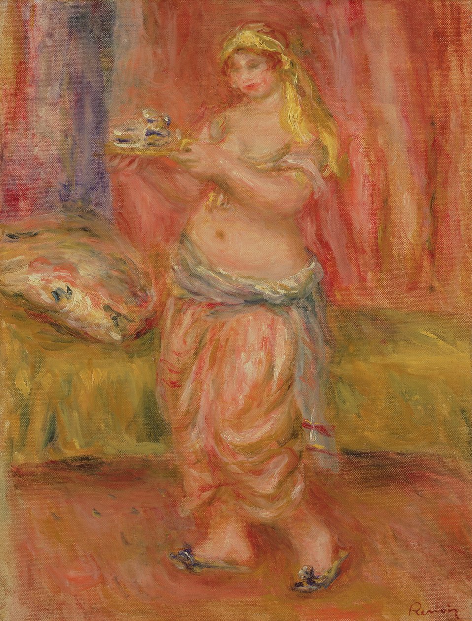 常设Odalisque，c.1917 作者 皮埃尔·奥古斯特·雷诺阿