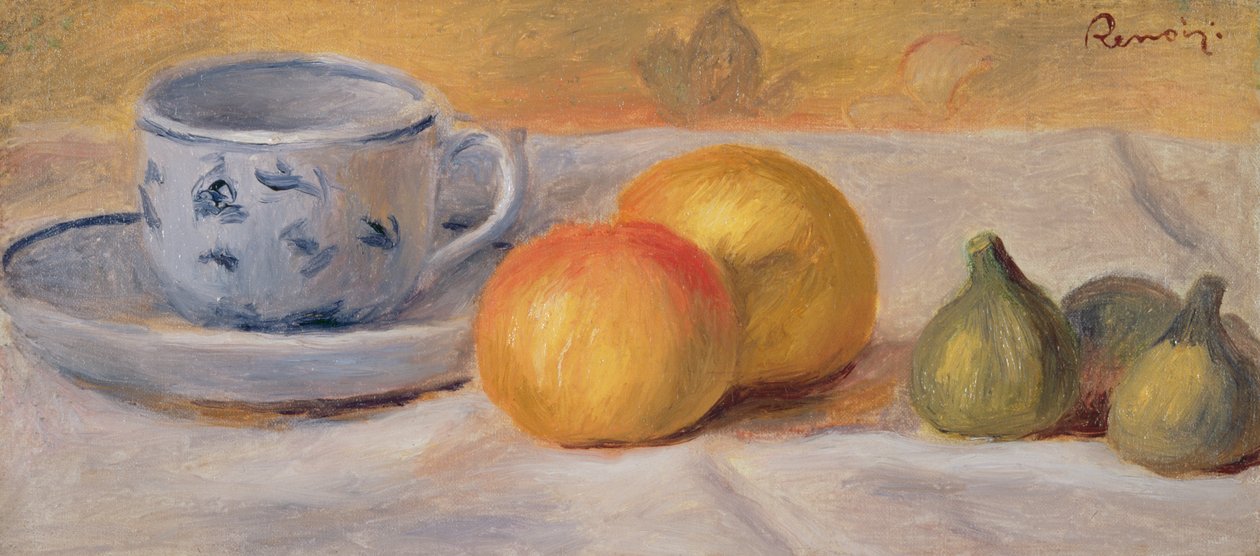 静物与蓝杯（Nature Morte a la Tasse Bleue）c.1900 作者 皮埃尔·奥古斯特·雷诺阿