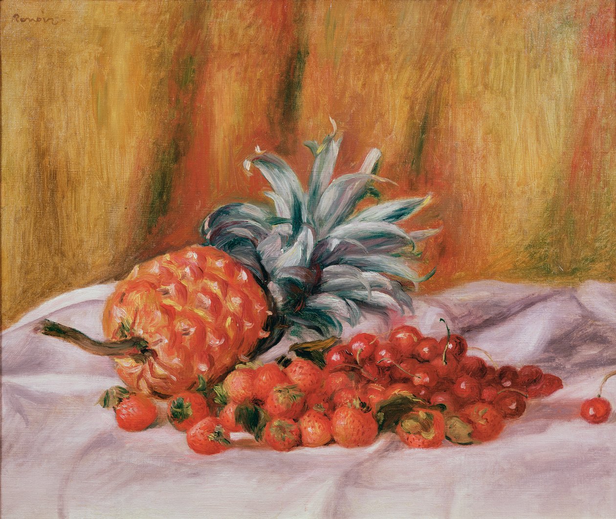 草莓和菠萝，c.1895 作者 皮埃尔·奥古斯特·雷诺阿