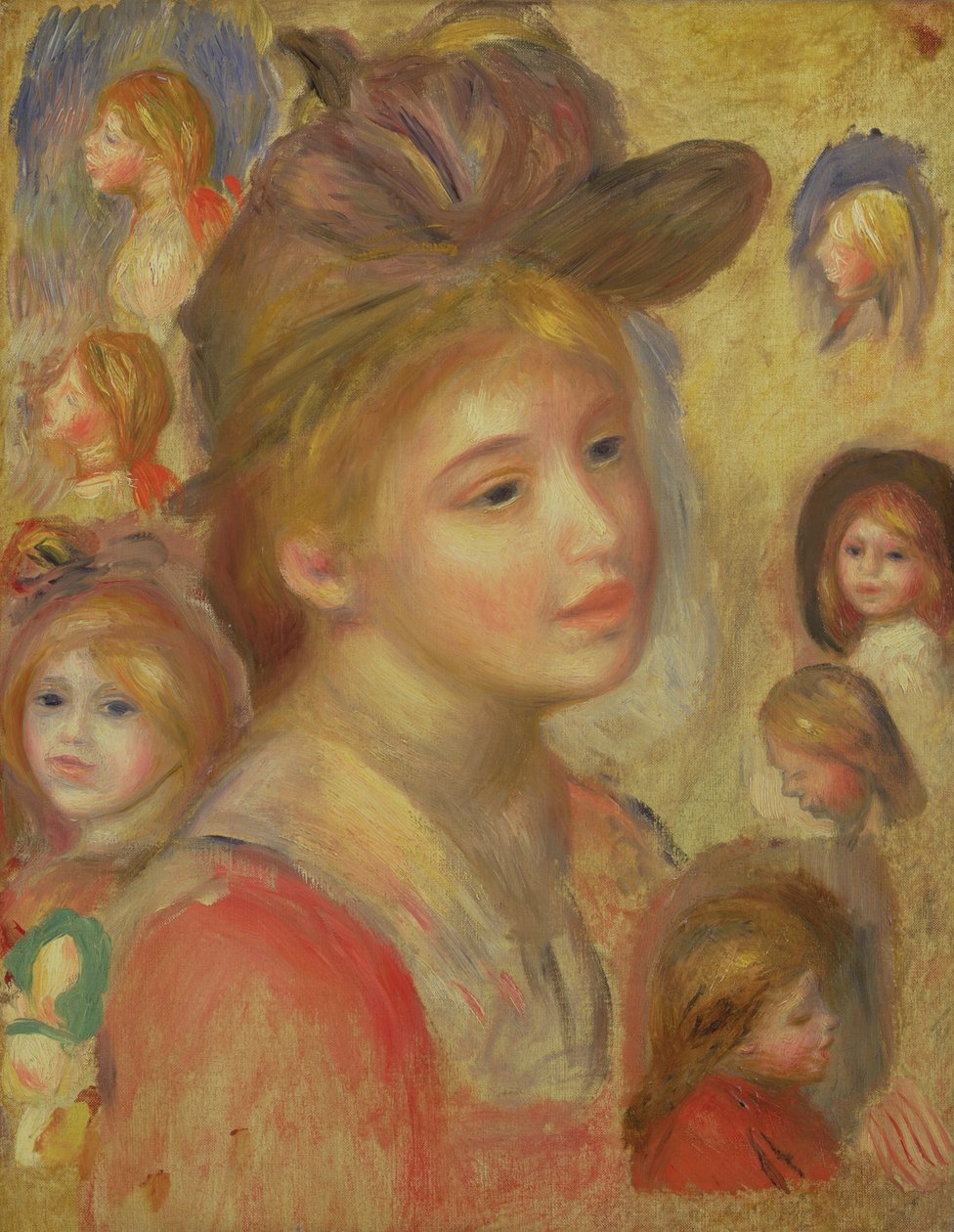 “女孩头”研究，1893年 作者 皮埃尔·奥古斯特·雷诺阿