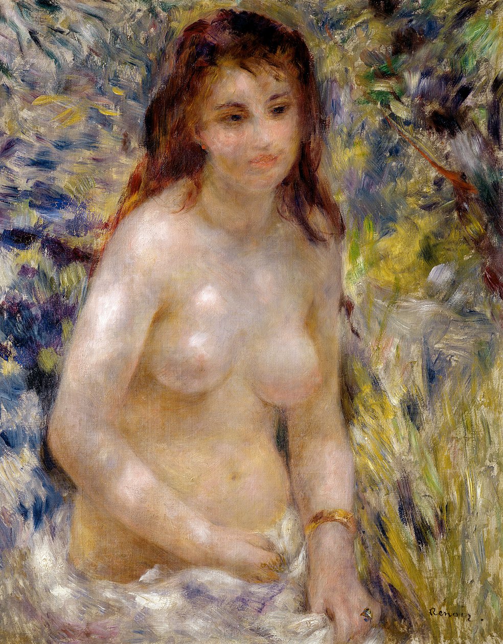 研究。躯干，阳光的影响，c.1875-76 作者 皮埃尔·奥古斯特·雷诺阿