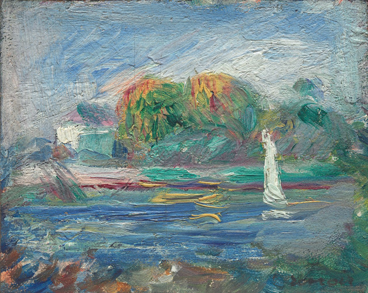 蓝河，1890-1900 作者 皮埃尔·奥古斯特·雷诺阿
