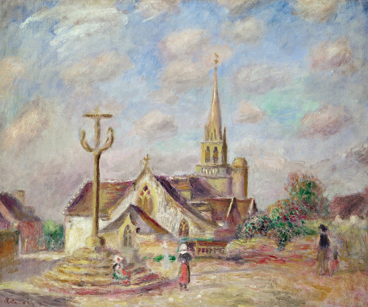 在Pont Aven的Calvary，c.1892 作者 皮埃尔·奥古斯特·雷诺阿