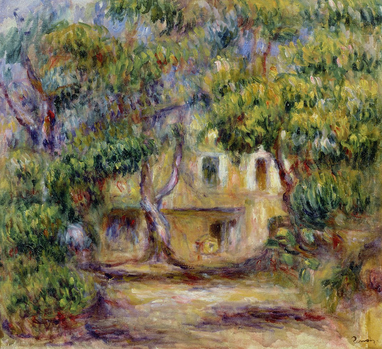 Les Collettes的农场，c.1915 作者 皮埃尔·奥古斯特·雷诺阿