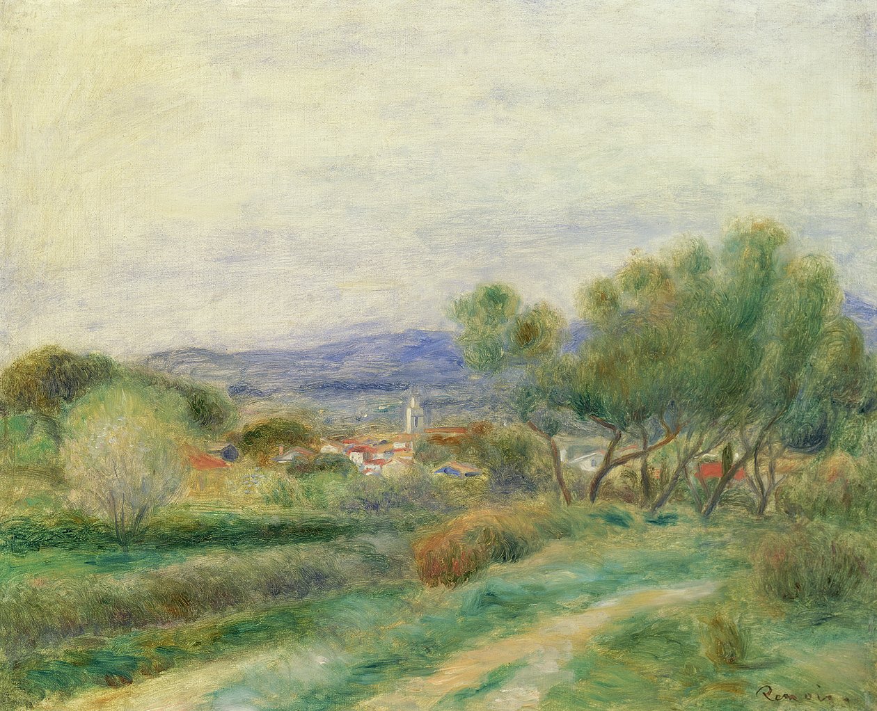 La Seyne，普罗旺斯，1890年的视图 作者 皮埃尔·奥古斯特·雷诺阿