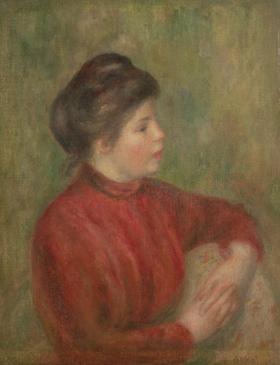 女人靠在椅子上的手，1891年 作者 皮埃尔·奥古斯特·雷诺阿